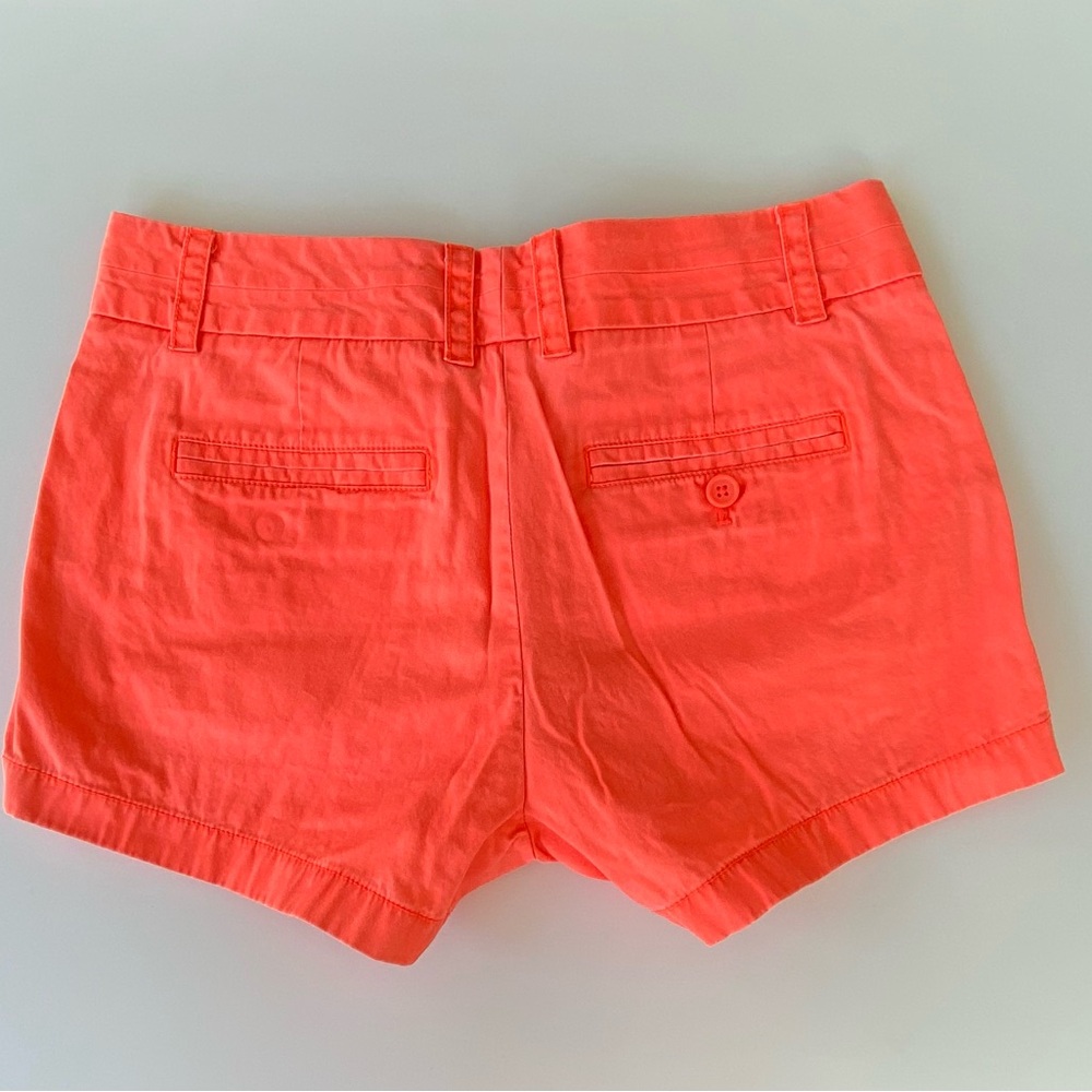 J. Crew Mid-Rise Broken-In Chino Shorts, Cotton Chino Shorts, Bright Orange Sz 2 - Picture 2 of 6